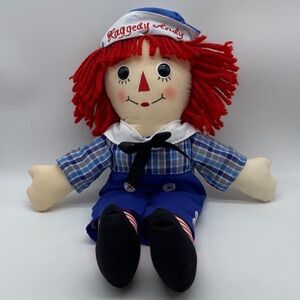 Raggedy Andy Soft Plush Doll Stuffed Toy with Red Hair 16 inch
